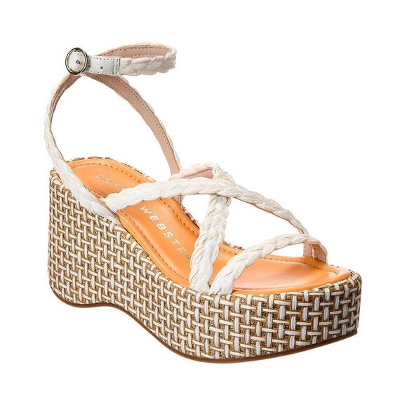 Sophia Webster Miranda Raffia Platform Sandal White